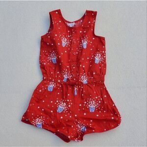 Baby Gap red white and blue tank top and shorts romper Size 4T